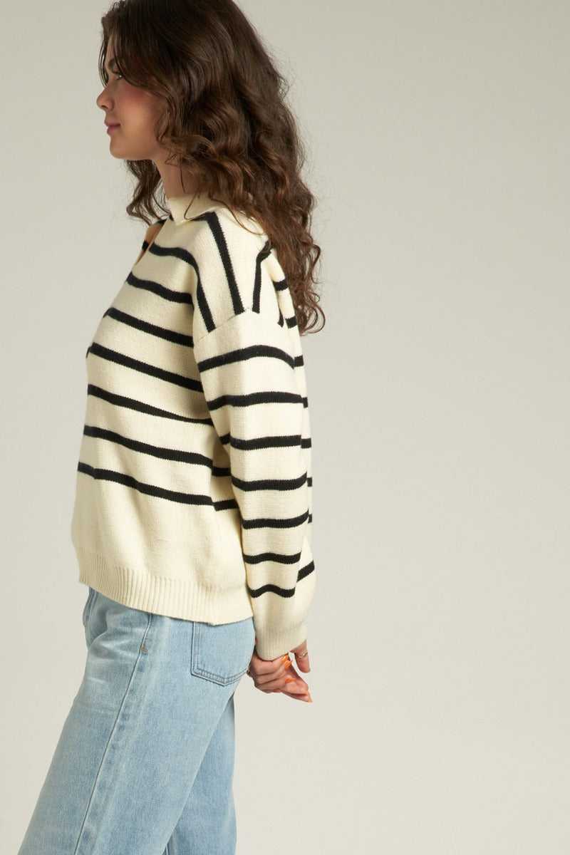 Striped Collar Sweater