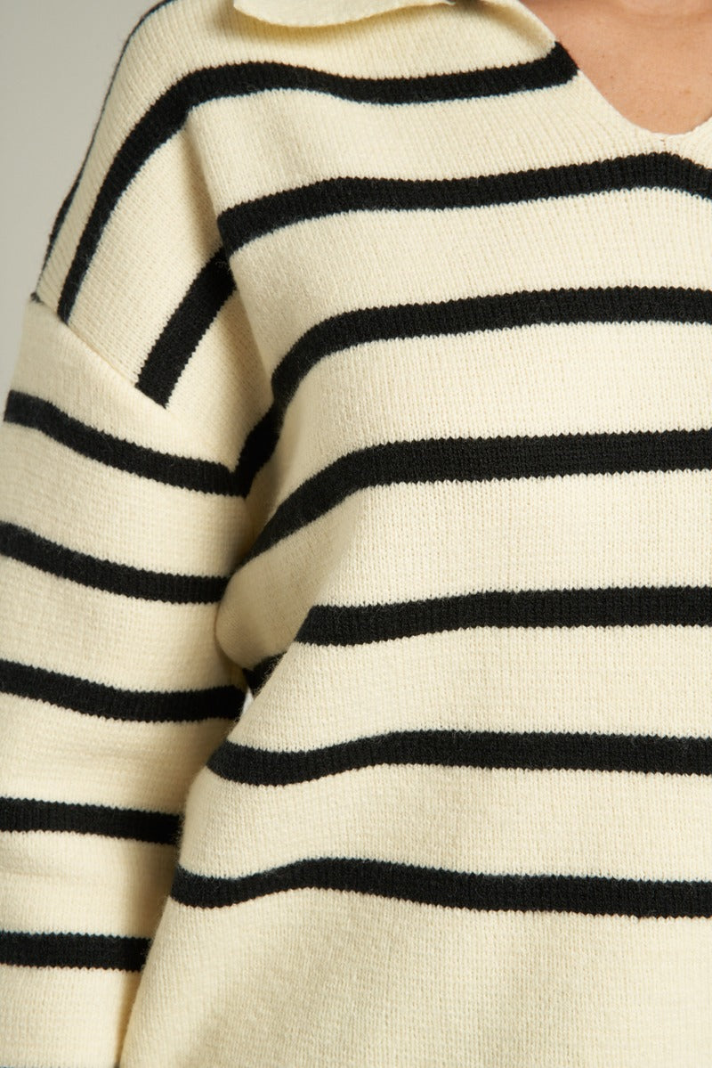 Striped Collar Sweater