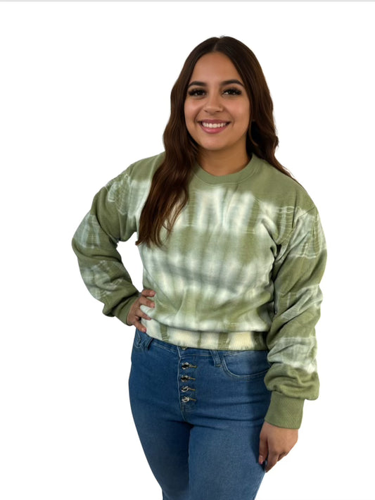 Green Tie Dye Sweater