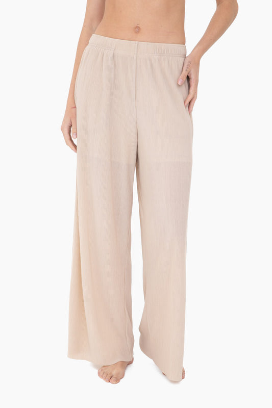 Natural Micro Pleated Pants