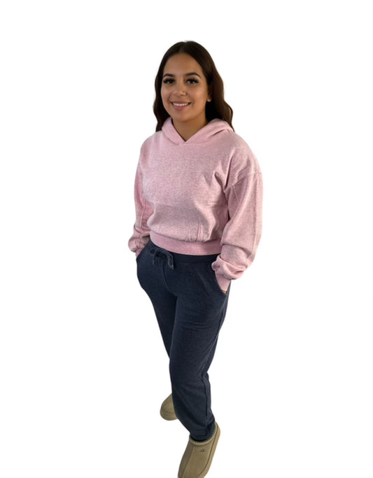 Pink Cropped Hoodie