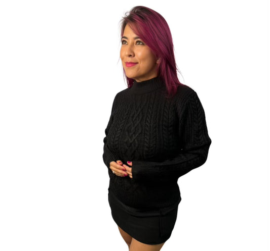 Black Cable Knit Sweater