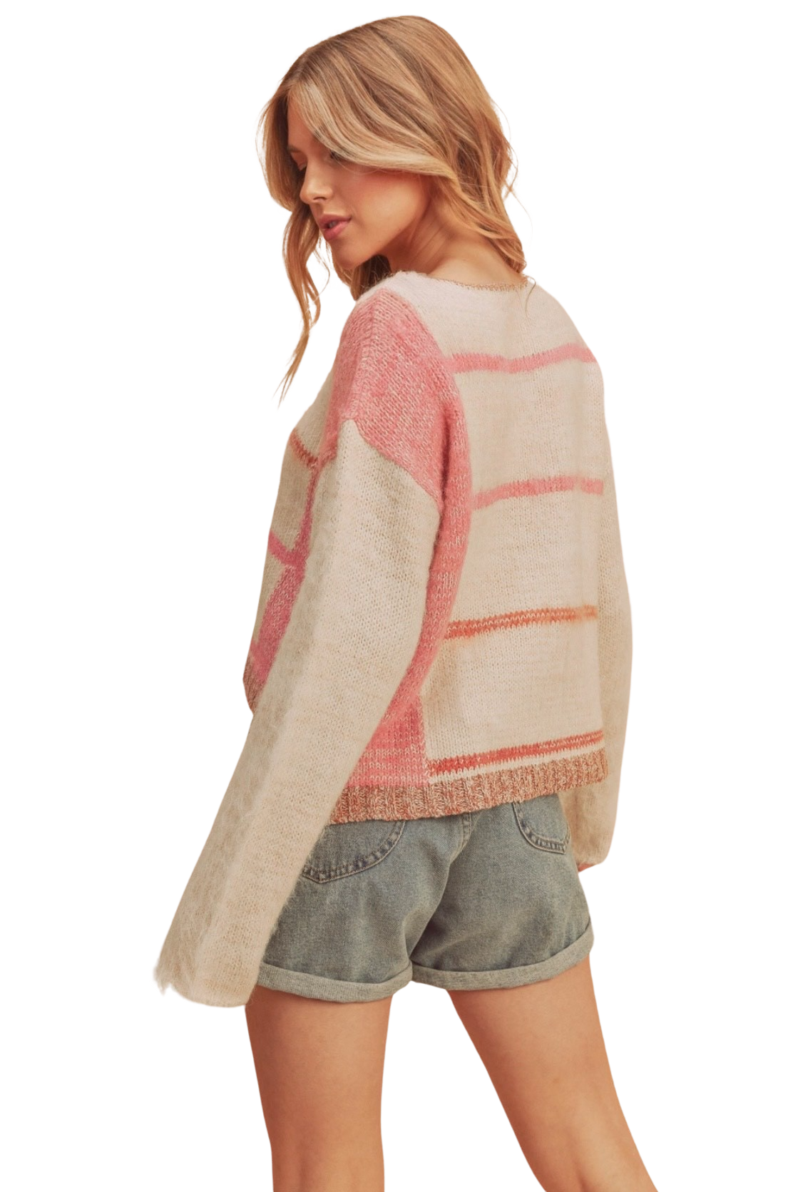 Mocha Knit Striped Pullover Sweater