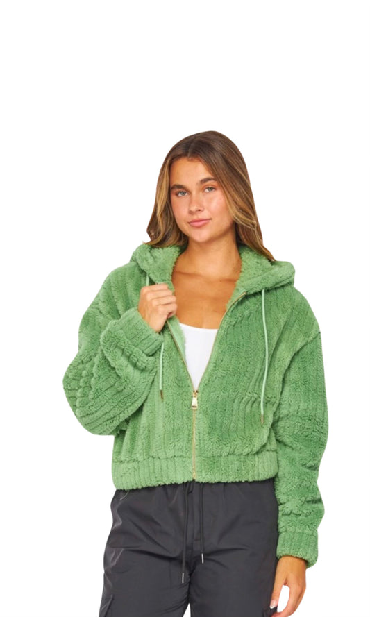 Jade Sherpa Plush Jacket