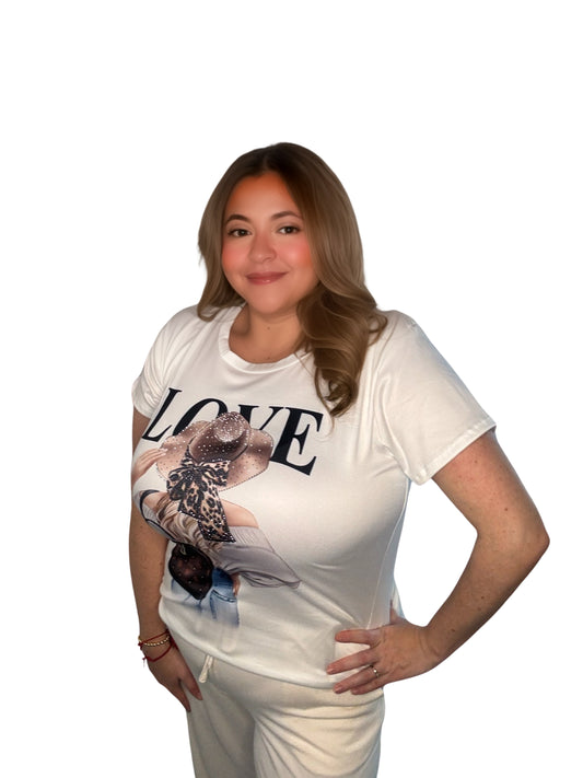 Love 3 Graphic Top, Plus Size