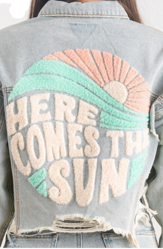 And.. Here Comes the Sun Denim Cropped Jacket